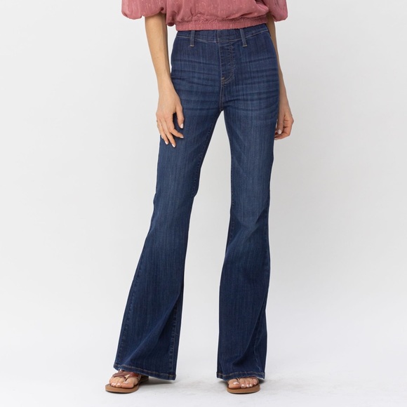 Judy Blue Denim - New! judy blue high waist pull on flare jeggings JB88276REG DK JB88276PL DK